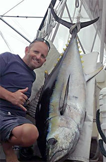 Captain Damon Sacco with Tuna